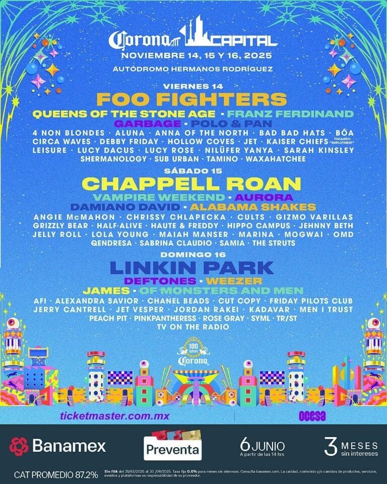 Corona Capital 2025 suma a Cannons, Arny Magret y Real Estate a su cartel oficial