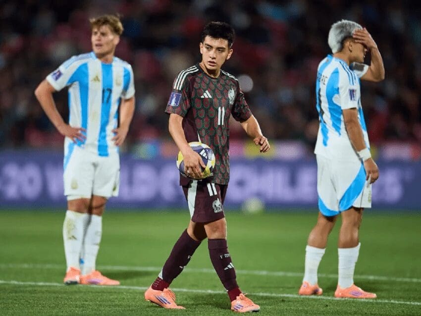 México cae 0-2 ante Argentina y queda fuera del Mundial Sub-20 Chile 2025