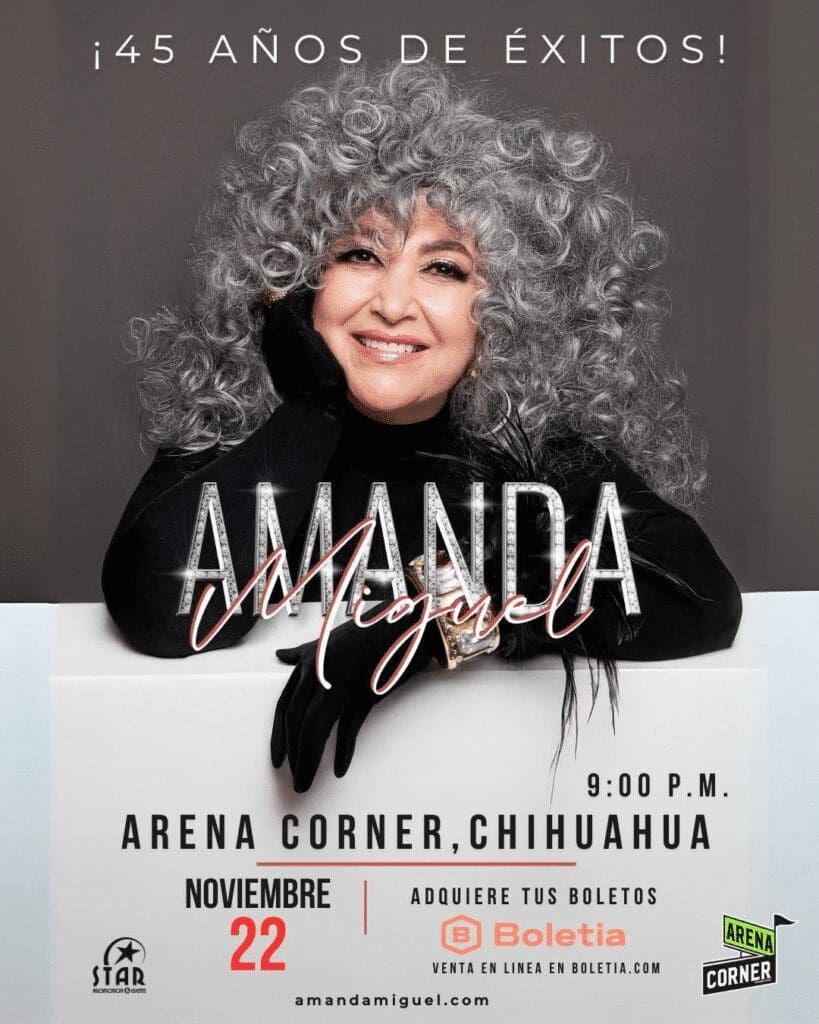 Amanda Miguel festejará su trayectoria con concierto en la Arena Corner Sport el 22 de noviembre