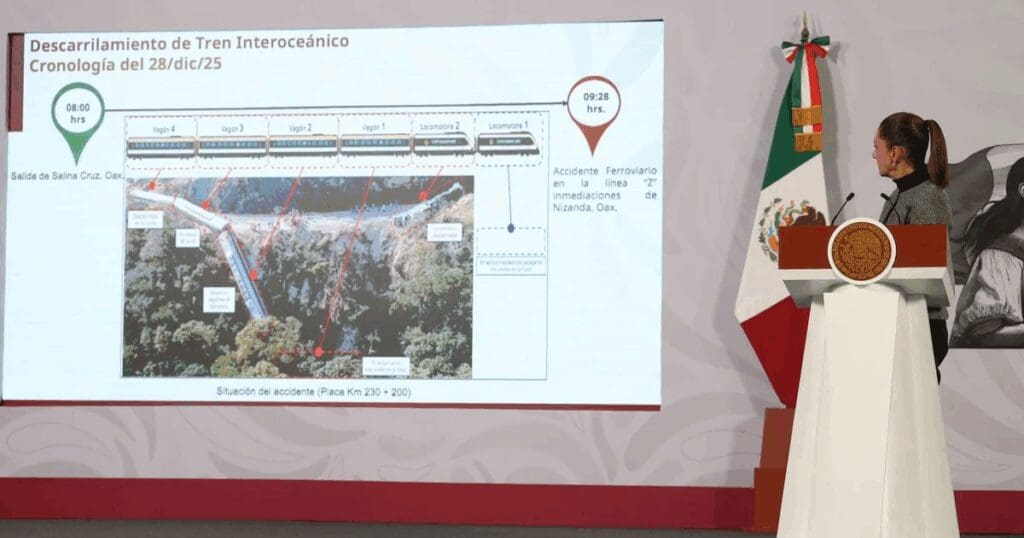 Sheinbaum garantiza atención a víctimas y revisión técnica del Tren Transístmico