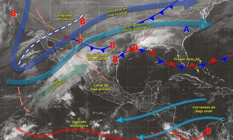 Frente Frío 18 traerá heladas, lluvias y posibles nevadas en el norte de México
