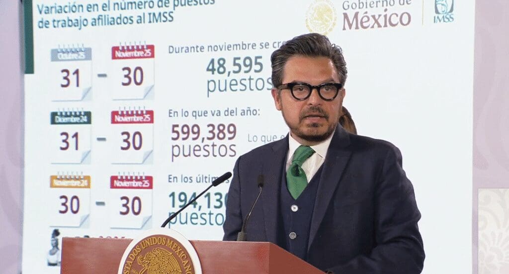 IMSS reporta récord histórico de empleo formal en noviembre