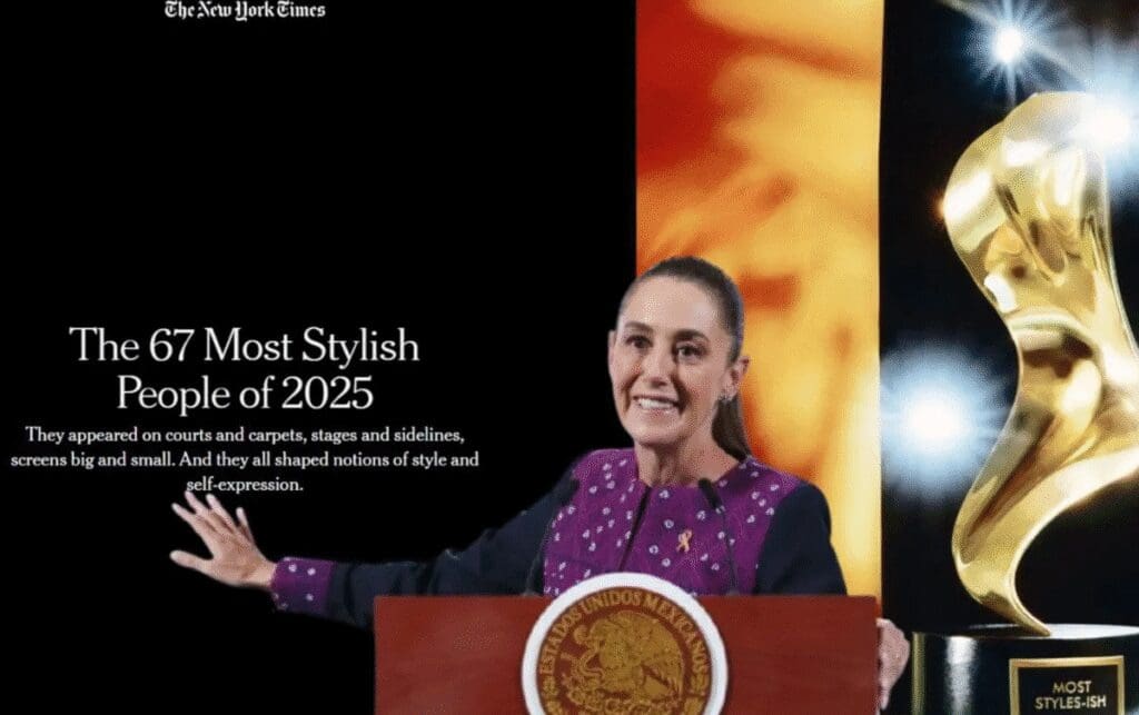 Sheinbaum aparece en la lista de las personas más elegantes del 2025 según The New York Times