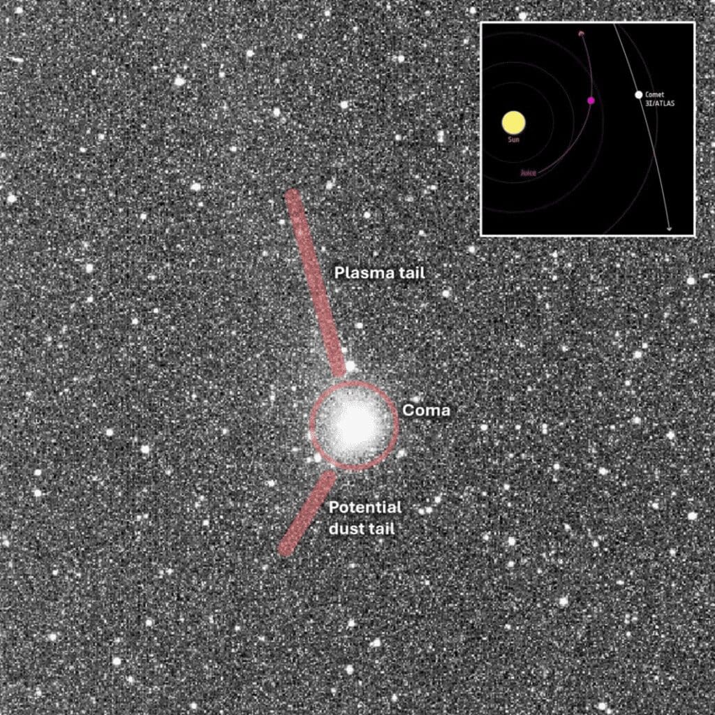 Hubble capta nueva imagen del cometa interestelar 3I/ATLAS rumbo a su mayor acercamiento