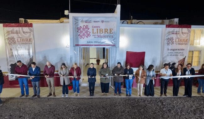 Claudia Sheinbaum inaugura centro LIBRE en Ciudad Juárez para prevenir la violencia contra las mujeres.