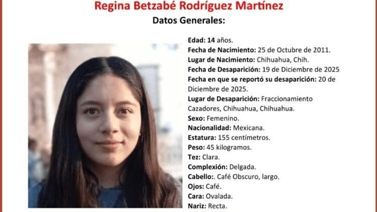 Buscan a Regina Betzabé Rodríguez, menor desaparecida en Fraccionamiento Cazadores.
