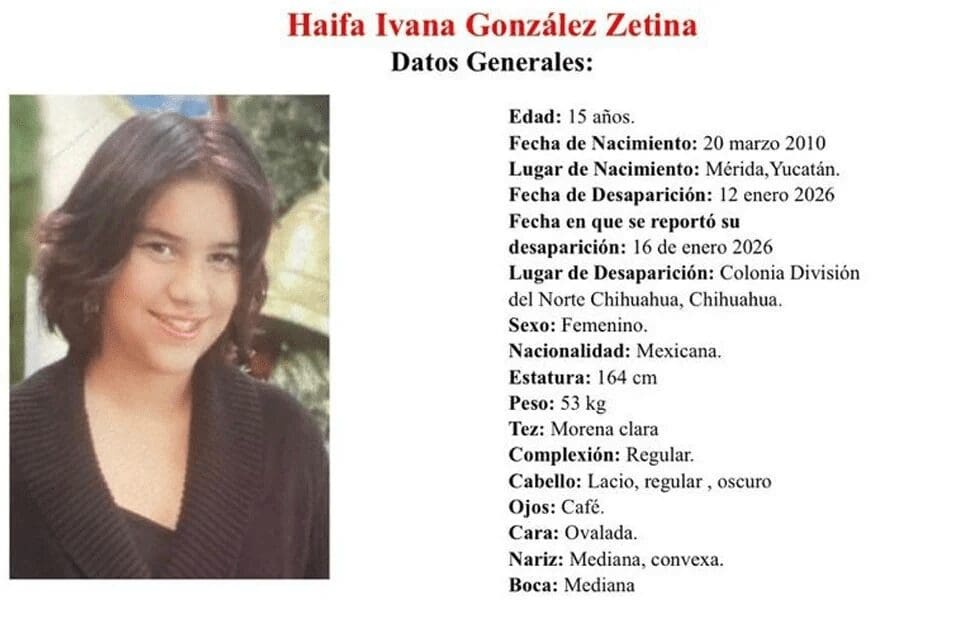 Fiscalía busca a dos hermanas desaparecidas en la ciudad de Chihuahua.