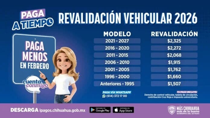 Conoce los costos oficiales y descuentos de la revalidación vehicular 2026 en Chihuahua.