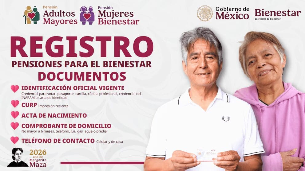 Conoce el calendario de registro a las Pensiones del Bienestar 2026, fechas, horarios y documentos necesarios en México y Chihuahua.