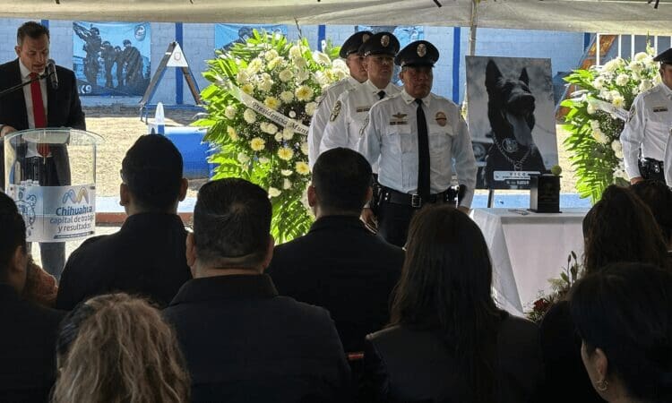 Rinden homenaje póstumo al perro policía K-9 Vico en Chihuahua.