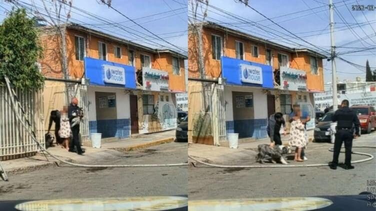 Bomberos rescatan a pareja de adultos mayores y sus mascotas de un incendio en la colonia Junta de los Ríos en Chihuahua.