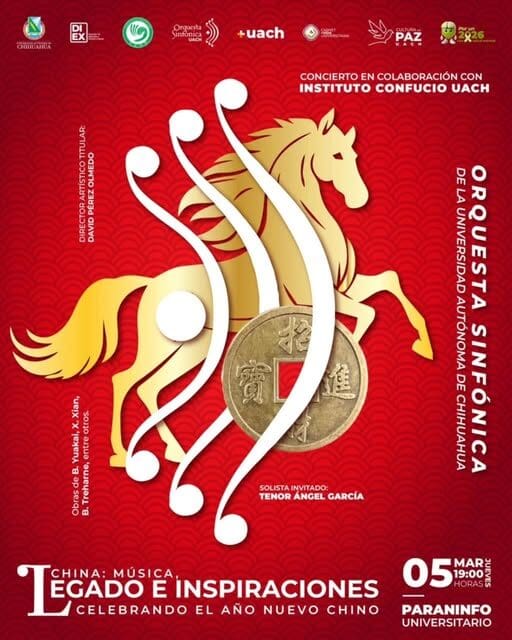 La UACH celebrará el Año Nuevo Chino con el concierto “China: legado e inspiraciones” el 5 de marzo en el Paraninfo Universitario.