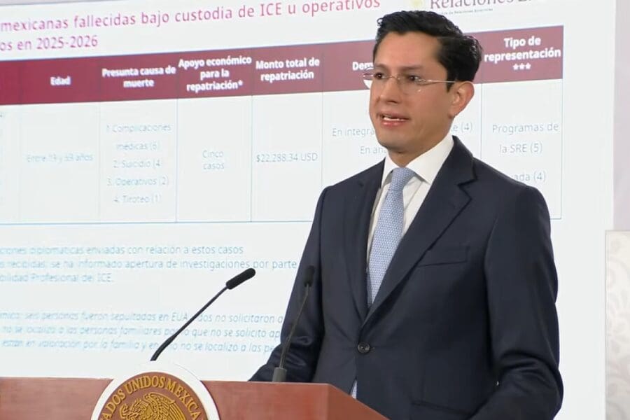 SRE reporta la muerte de 13 mexicanos bajo custodia de ICE. Conoce las causas, los estados con más casos y las acciones legales del Gobierno de México.