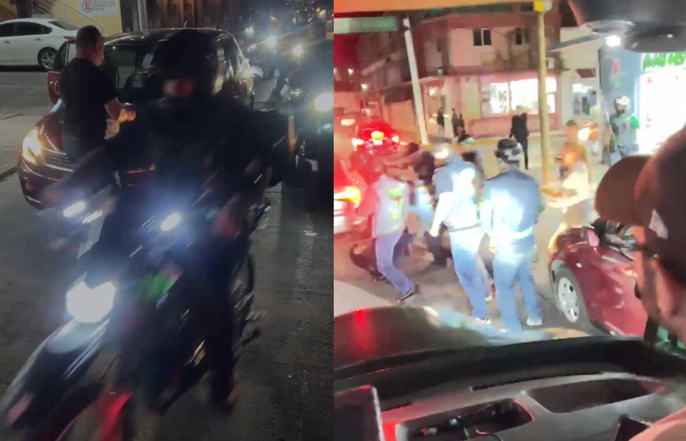 Video capta a integrantes del moto club Vagos golpeando a un hombre en Parral. La víctima, empleado municipal, presenta graves fracturas y daño pulmonar.