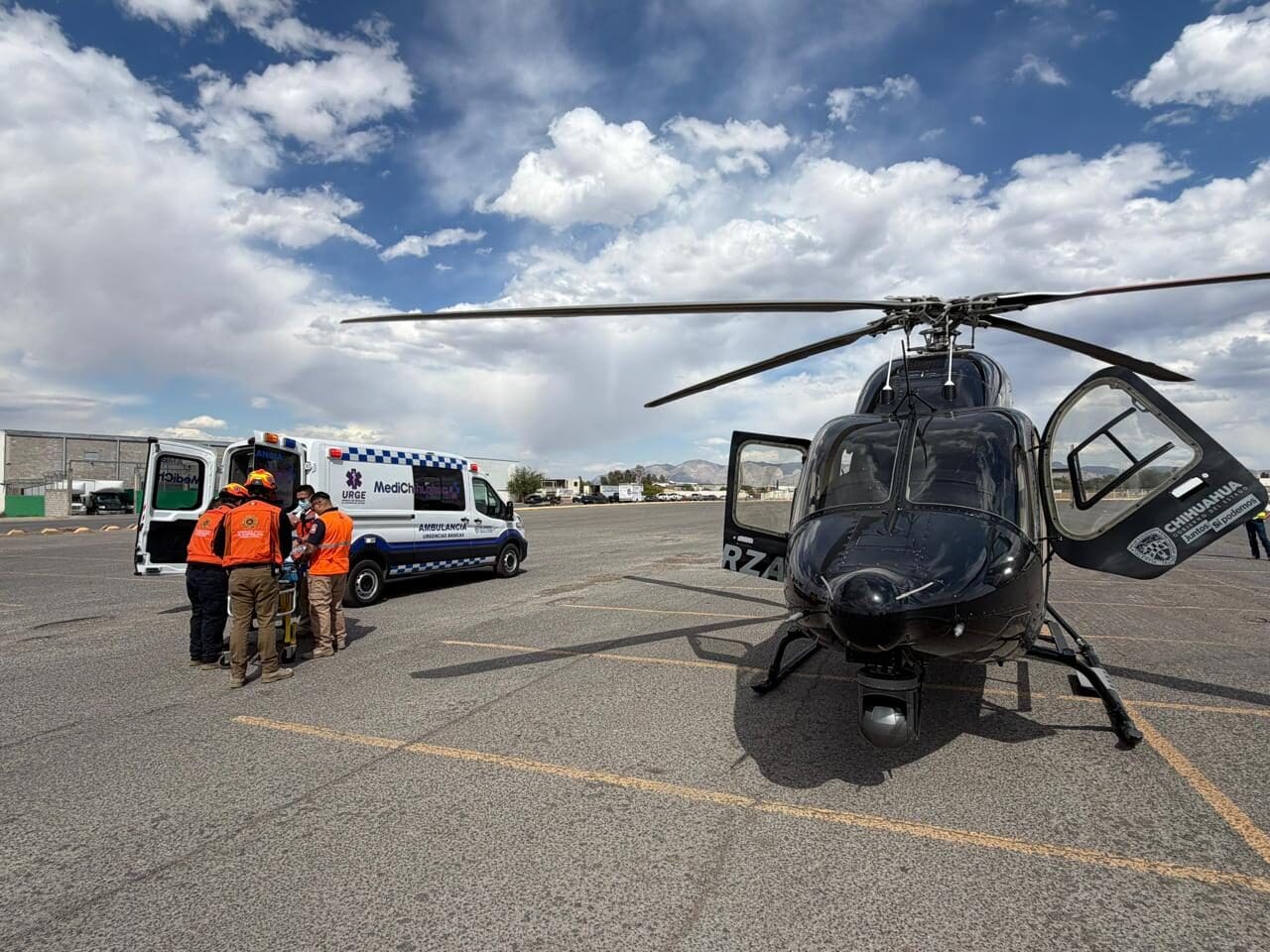 traslado bebé cardiopatía Chihuahua helicóptero SSPE Juárez