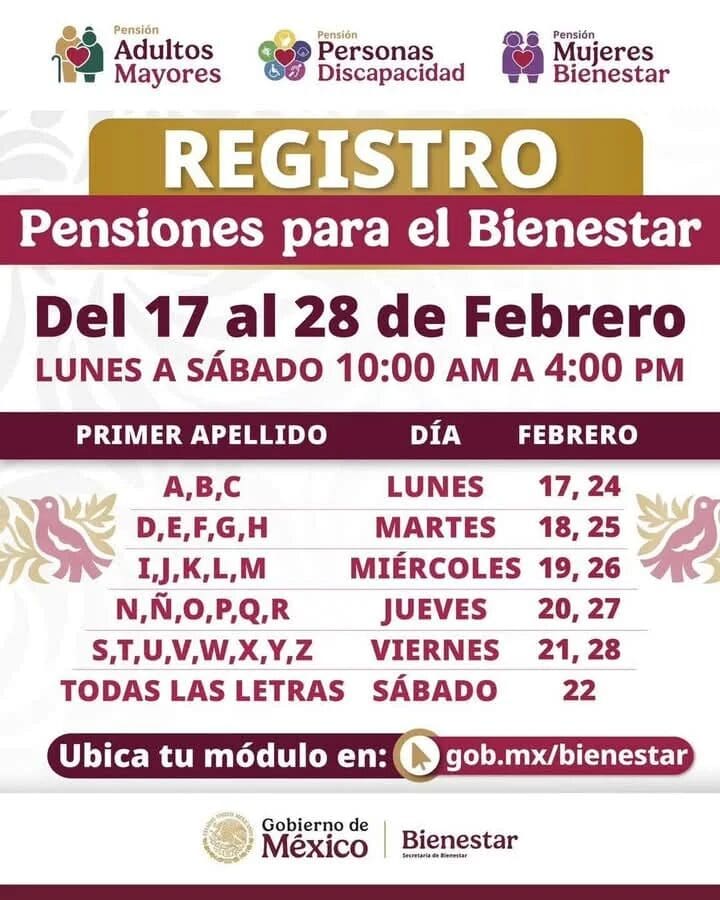 Conoce fechas, requisitos y cómo registrarte a la Pensión Bienestar en abril.