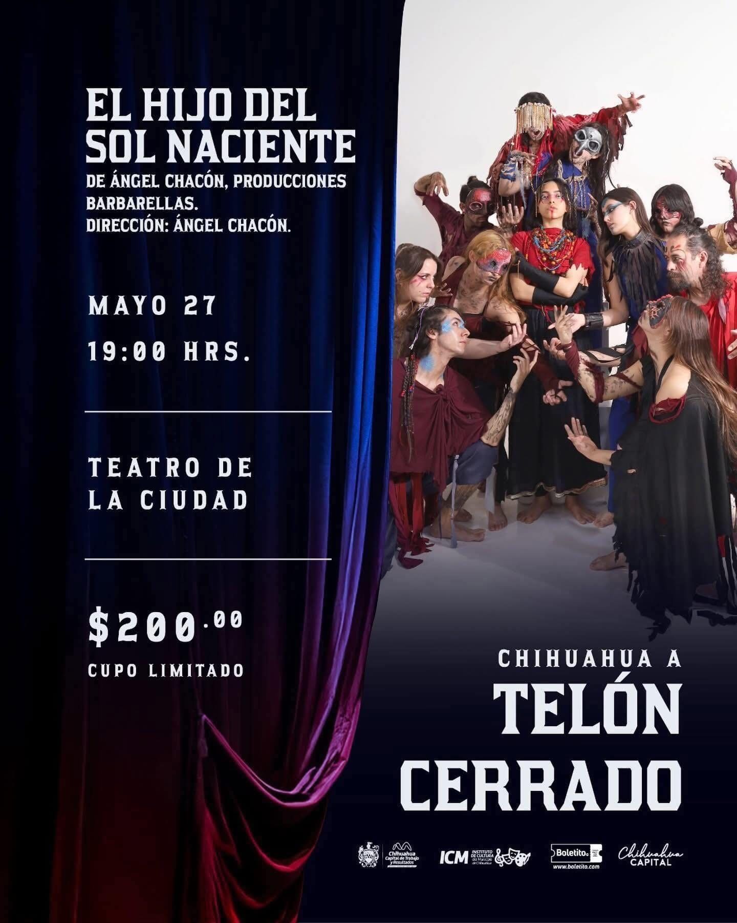 El ICM de Chihuahua invita a disfrutar de El Hijo del Sol Naciente en el Teatro de la Ciudad como parte de su programa inmersivo de teatro.
