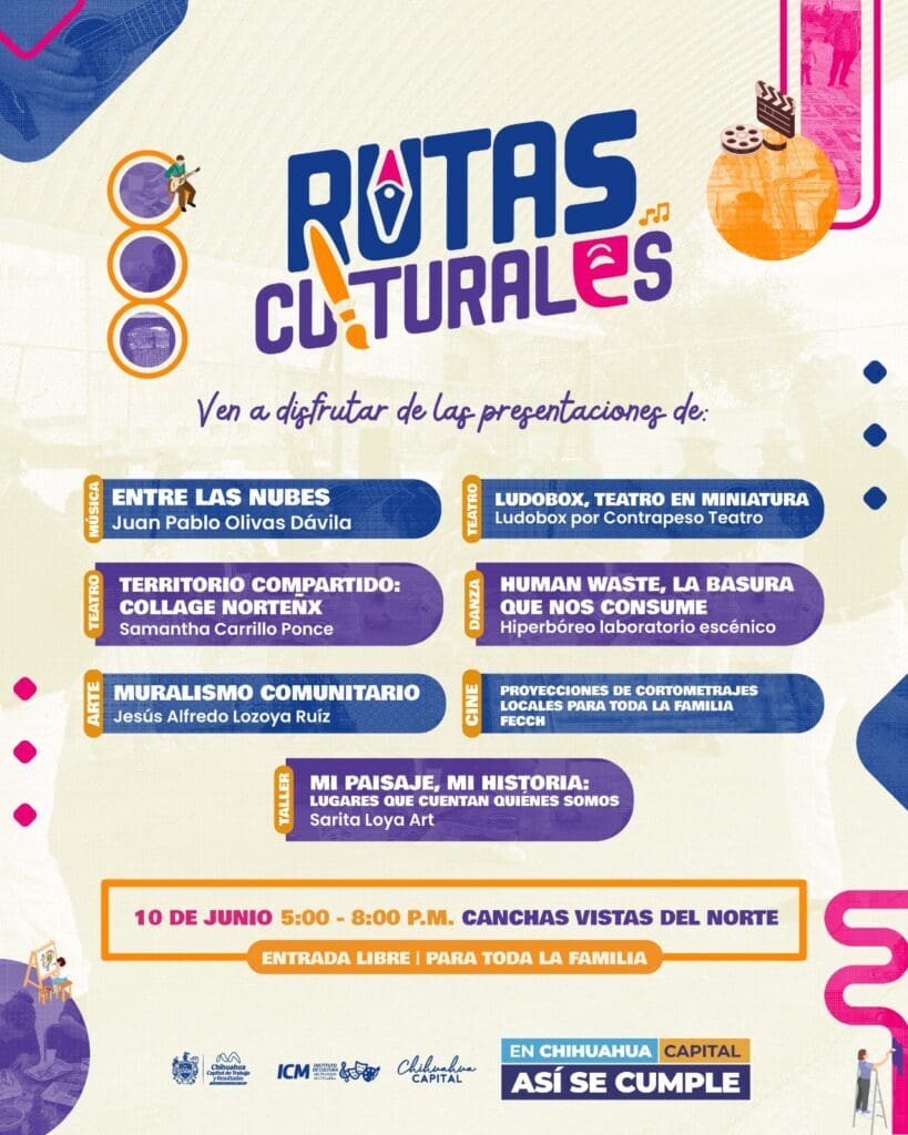 El ICM llevará el programa Rutas Culturales a Vistas del Norte con talleres y actividades artísticas sin costo.