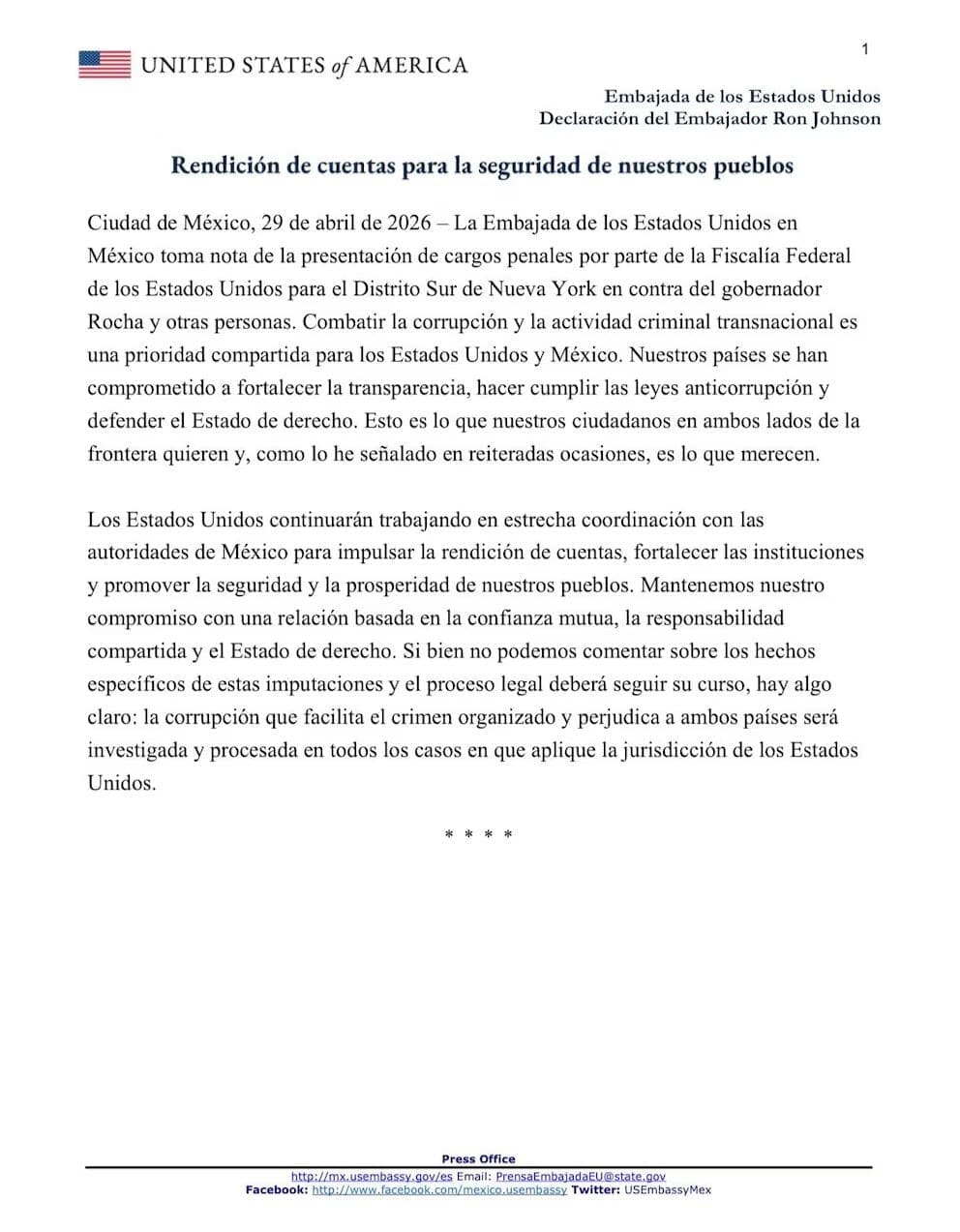 La exembajadora Roberta Jacobson reveló que EU usa el caso Rocha Moya como palanca en las negociaciones del T-MEC. Advirtió que demasiada presión sobre México solo empeorará la relación bilateral. Conoce el análisis completo.
