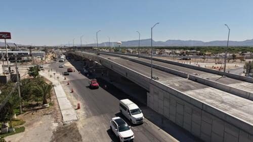 El puente de la carretera Aldama y Fuerza Aérea supera el 90% de avance y será inaugurado en las próximas semanas, informó Marco Bonilla.