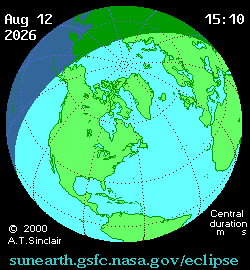 El eclipse solar total del 12 de agosto de 2026 cruzará España, Groenlandia e Islandia y será visible parcialmente en gran parte de Europa.