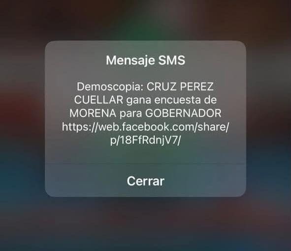 Ciudadanos cuestionan a Demoscopia por mensajes no solicitados sobre Cruz Pérez Cuéllar y preguntan cómo fueron obtenidos sus números telefónicos.