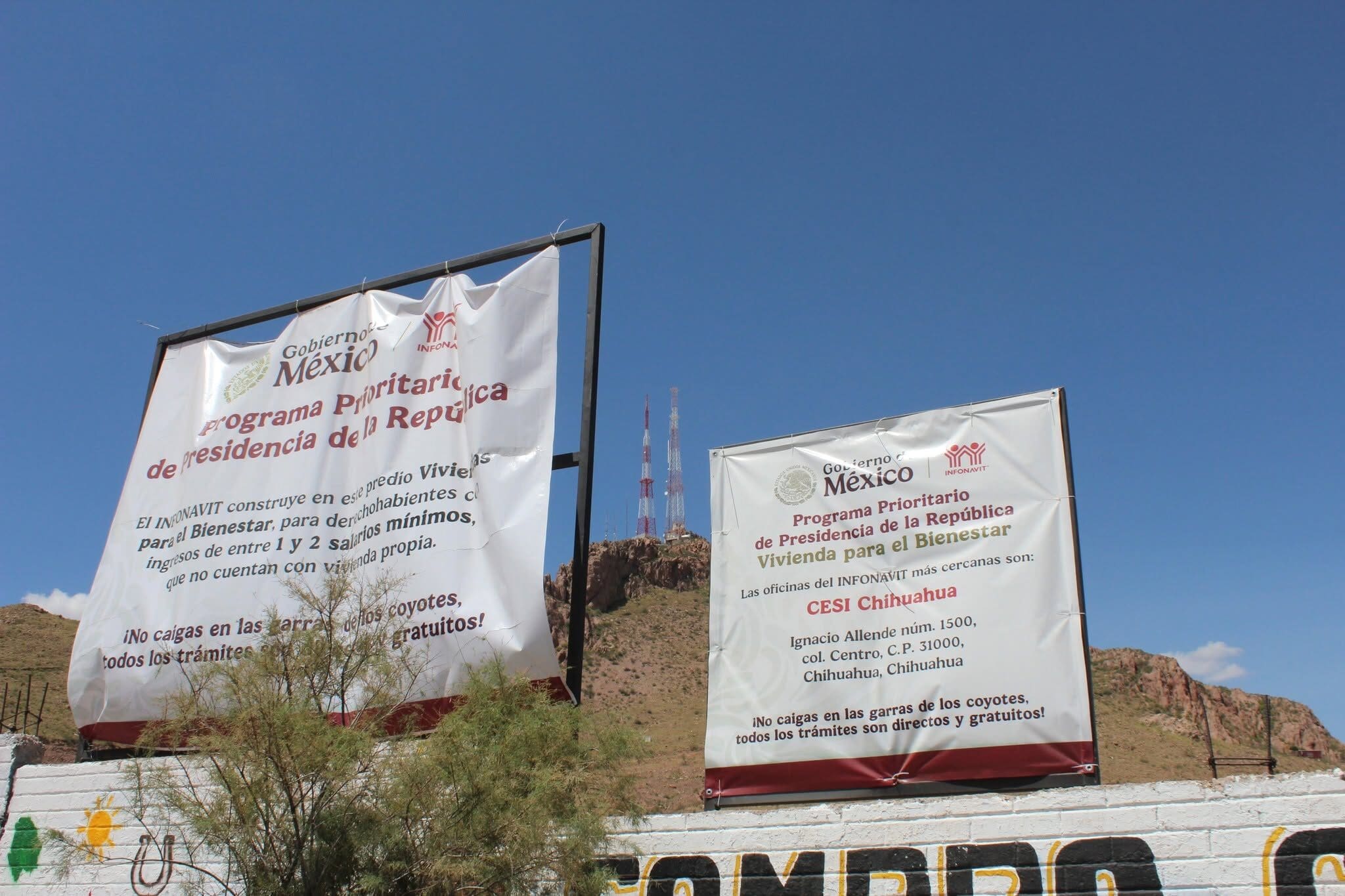 Construyen viviendas del Bienestar junto al Cerro Coronel en Chihuahua; el proyecto del Infonavit busca beneficiar a derechohabientes sin vivienda propia.
