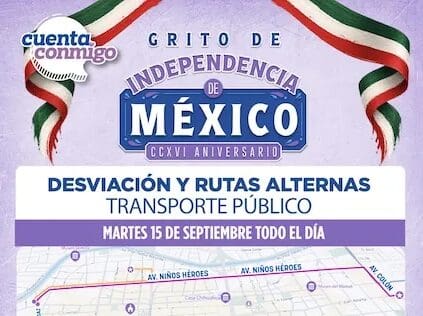 Estas son las rutas de transporte urbano que modificarán temporalmente sus recorridos este 15 de septiembre por los cierres viales del Grito en Chihuahua.