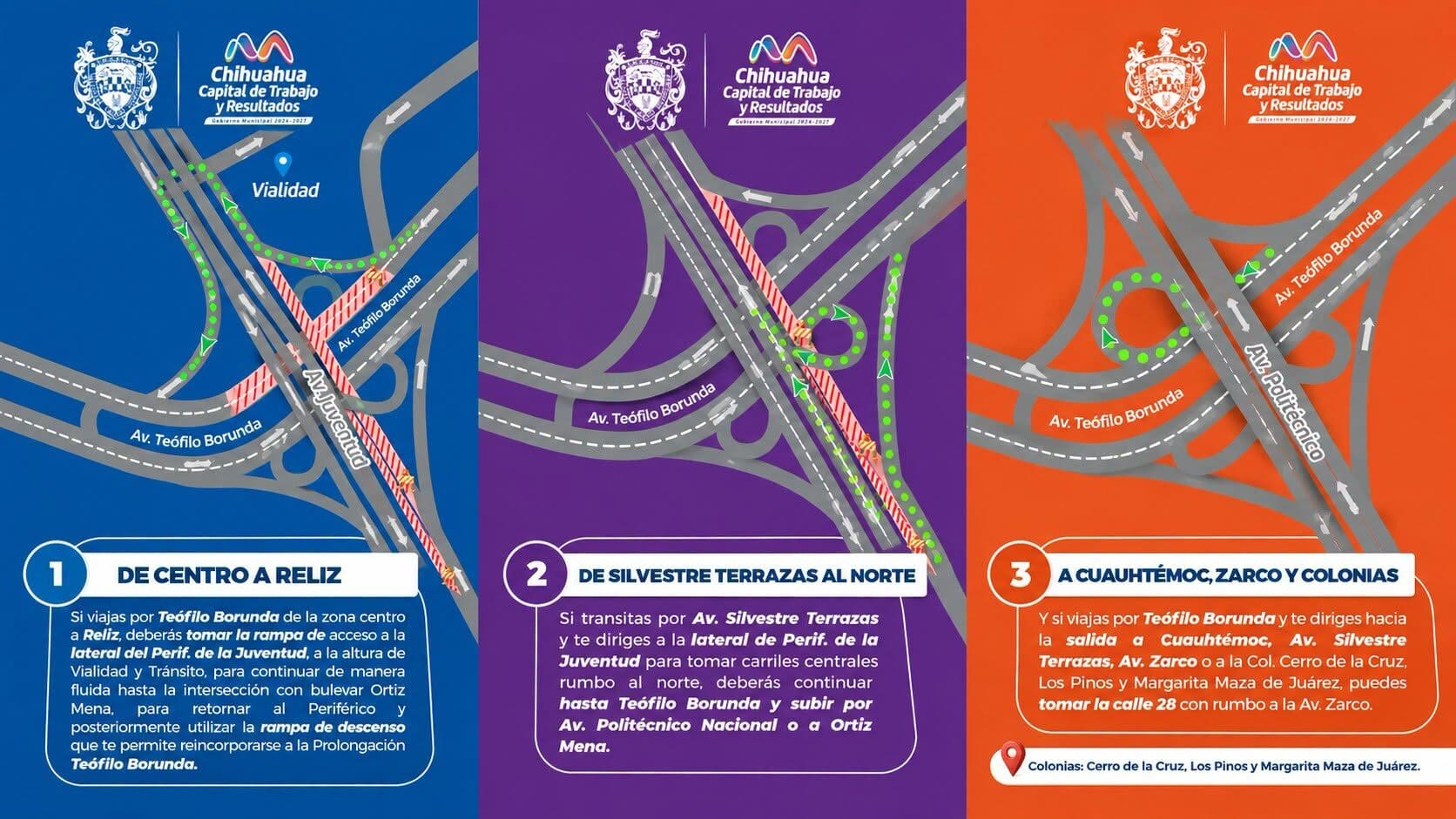 Conoce las rutas alternas por el cierre de Teófilo Borunda debido a la construcción de la Gaza Colgante en la zona del Reliz.