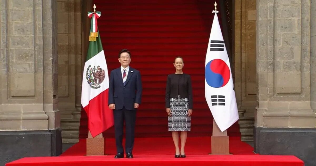 Claudia Sheinbaum recibió al presidente de Corea del Sur, Lee Jae-myung, en Palacio Nacional para abordar comercio, inversión y cooperación bilateral.