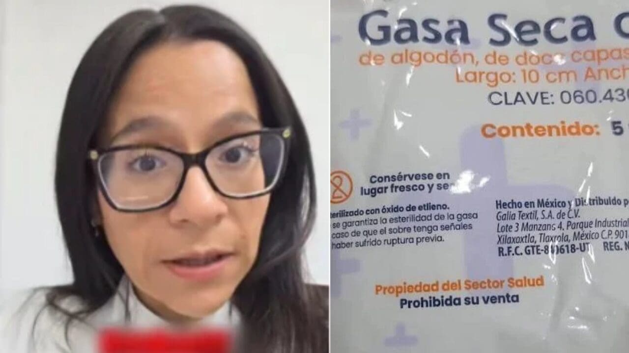 Una doctora denunció en TikTok que compró gasas en Mercado Libre y recibió productos con la leyenda “Propiedad del sector salud, prohibida su venta”.