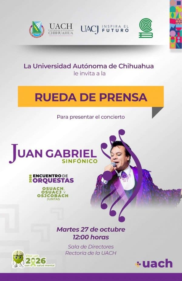 UACH presenta concierto Juan Gabriel Sinfónico para este viernes