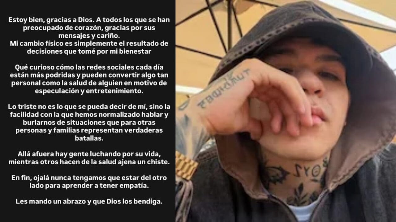 Junior H aclara rumores sobre su salud y explica su cambio físico